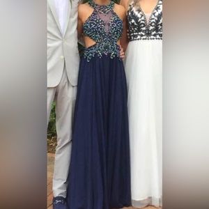 Camille La Vie navy blue prom/formal dress